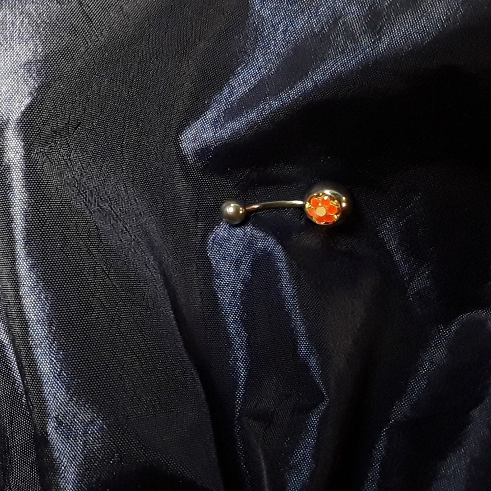 BELLY BUTTON JEWELRY Orange w/Surgical Steel